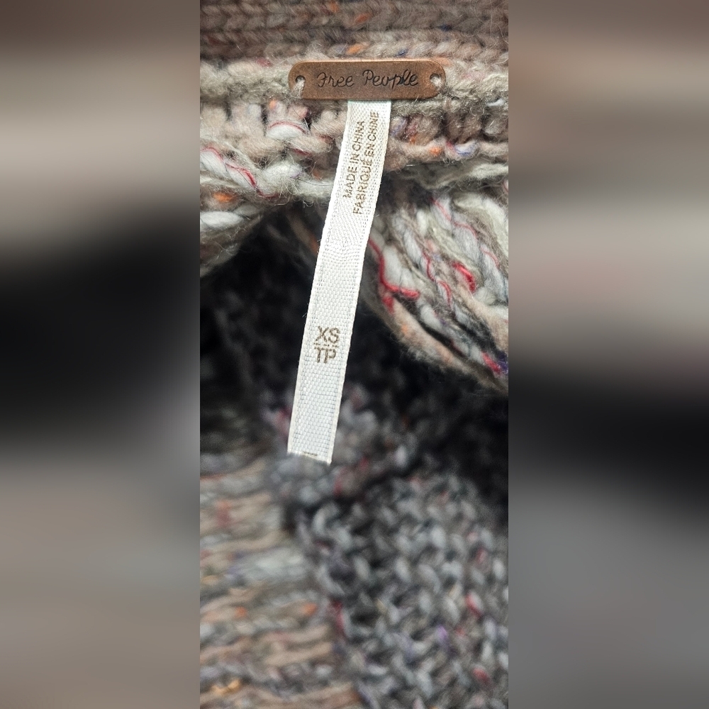 Free People Love Bug Chunky Knit Fair Isle Sweater Boho Wool Blend Size XS - Picture 11 of 15